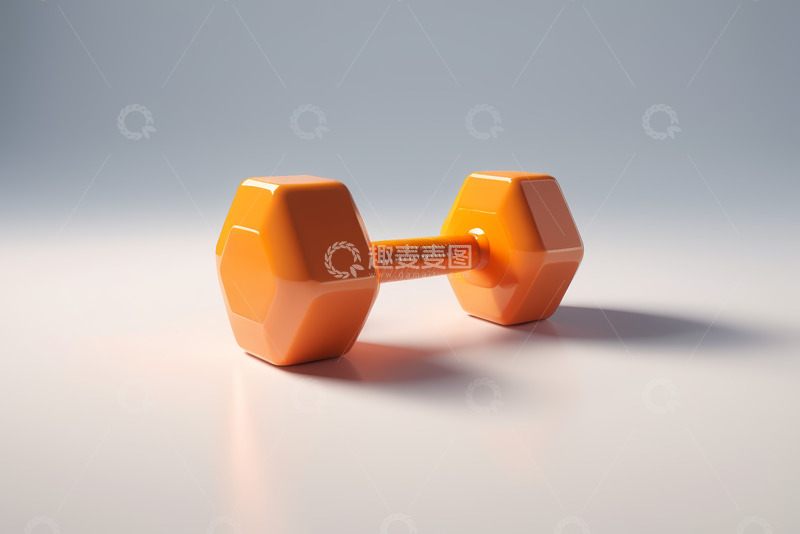 高清大图下载【趣麦麦图】橙色哑铃健身器材素材