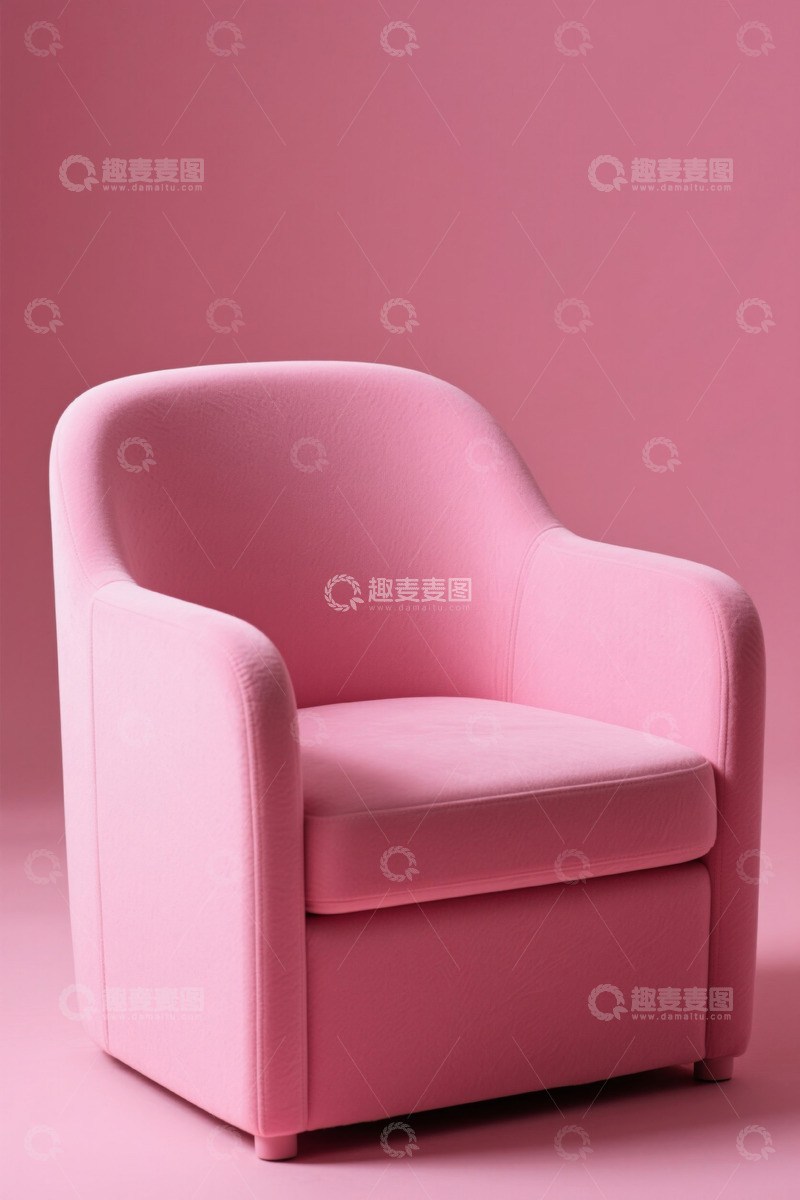 高清大图下载【趣麦麦图】粉色现代单人沙发