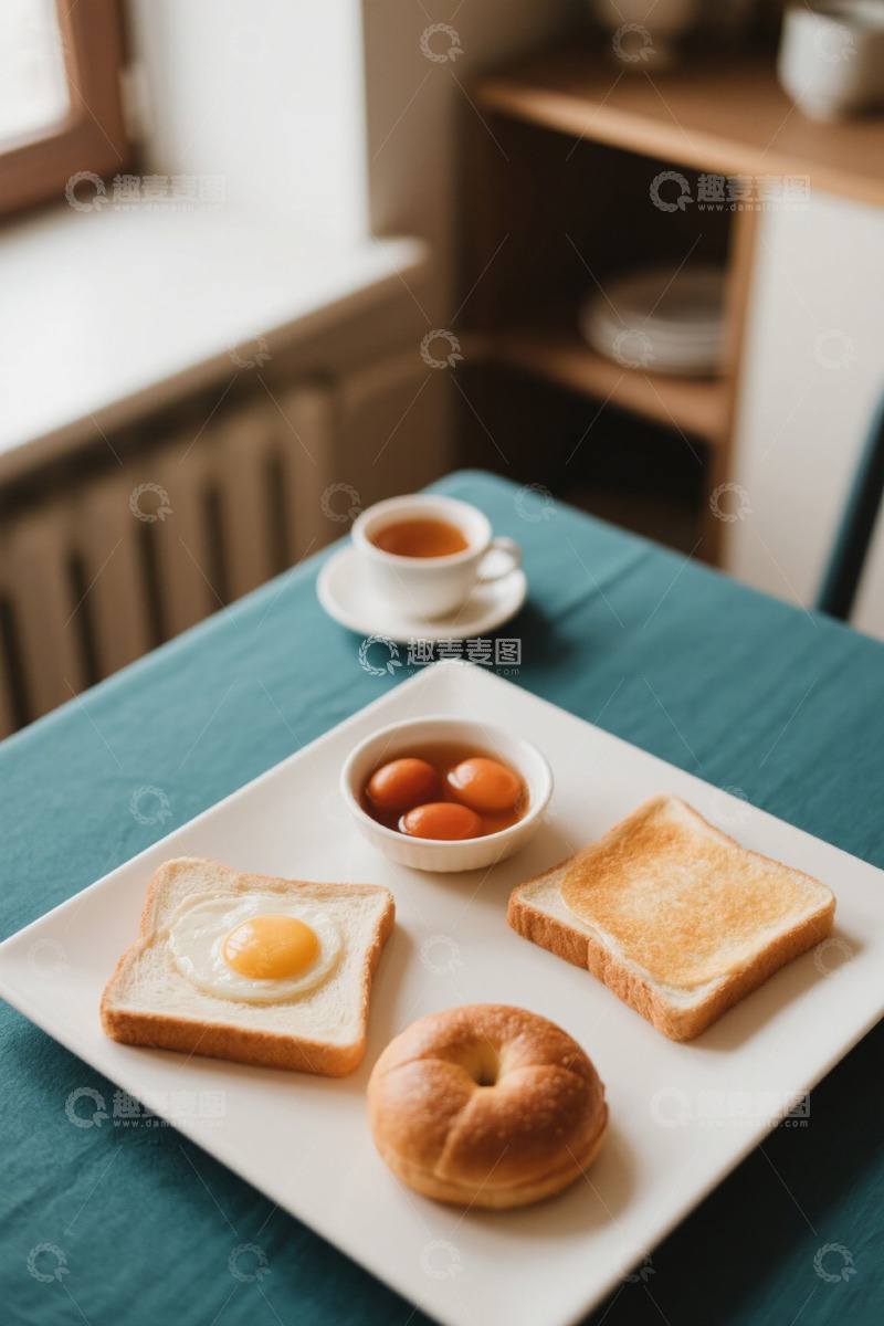 高清大图下载【趣麦麦图】室内桌上的早餐食物