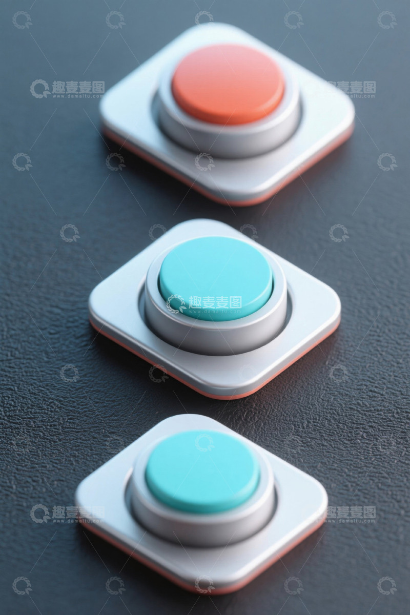 高清大图下载【趣麦麦图】多彩圆形开关特写