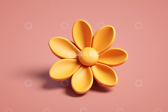 橙色立体花朵装饰素材