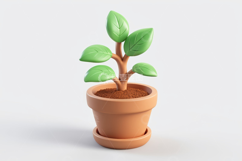 高清大图下载【趣麦麦图】盆栽绿植三维渲染图像