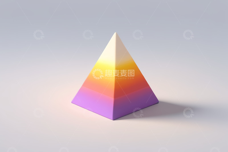 高清大图下载【趣麦麦图】彩色渐变金字塔立体模型