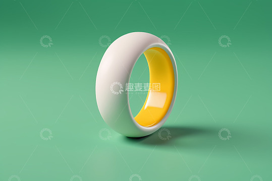 绿色背景上的环形物体