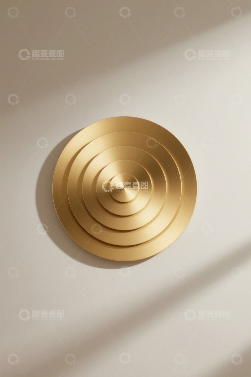 高清大图下载【趣麦麦图】金色圆形墙面装饰物件