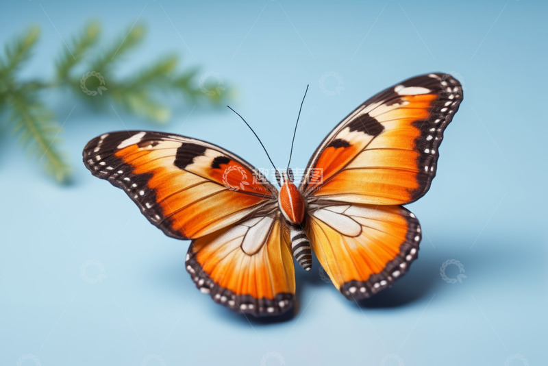 高清大图下载【趣麦麦图】橙色蝴蝶微距特写