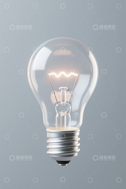 发光的透明灯泡特写