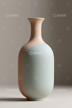 双色拼接艺术花瓶特写