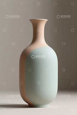 双色拼接艺术花瓶特写