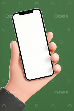 手持有空白屏幕智能手机画面