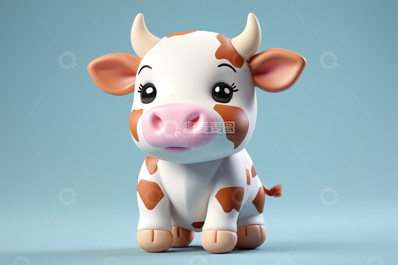 高清大图下载【趣麦麦图】可爱卡通小牛形象