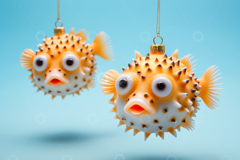 高清大图下载【趣麦麦图】悬挂的刺豚造型玩具装饰