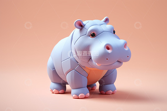 3D卡通河马形象素材