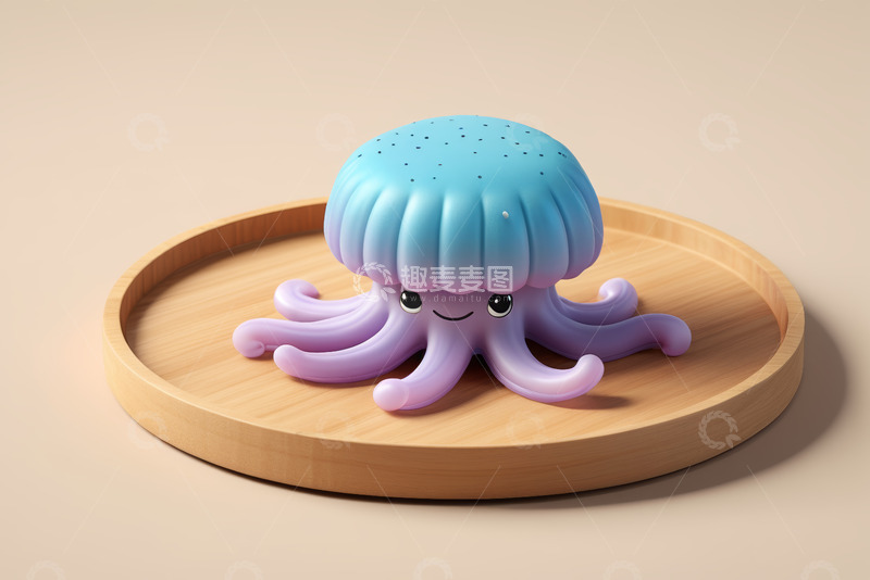 高清大图下载【趣麦麦图】卡通章鱼造型物品静物展示