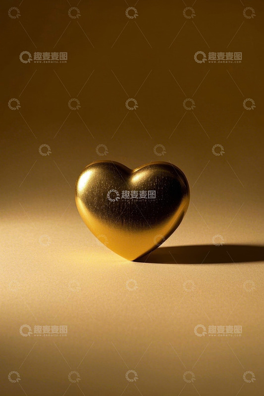 金色心形物体特写