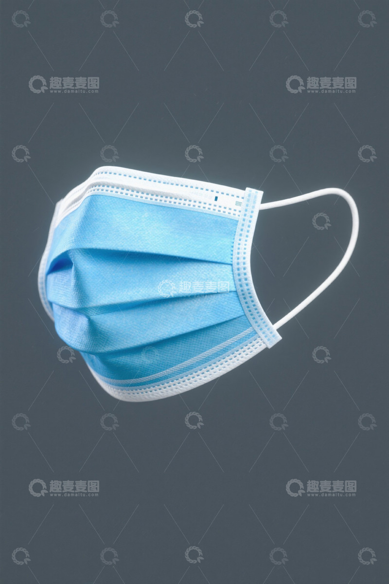 高清大图下载【趣麦麦图】医用一次性蓝色防护口罩