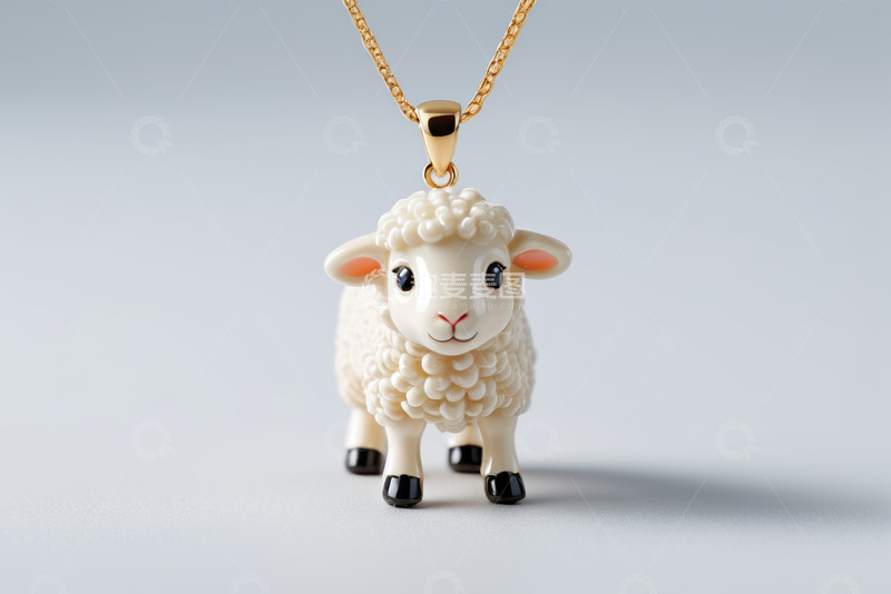 高清大图下载【趣麦麦图】小羊造型项链特写