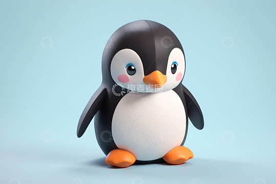 可爱卡通企鹅3D模型
