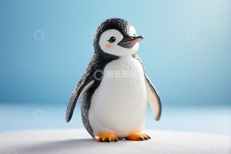 高清大图下载【趣麦麦图】可爱企鹅摆件特写
