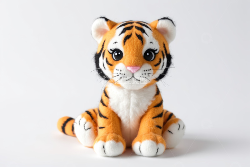 高清大图下载【趣麦麦图】可爱老虎毛绒玩具特写