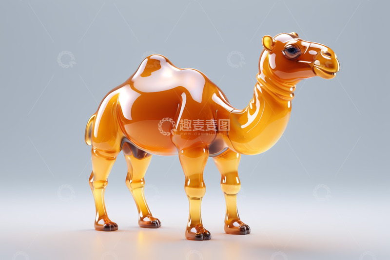 高清大图下载【趣麦麦图】透明质感骆驼摆件