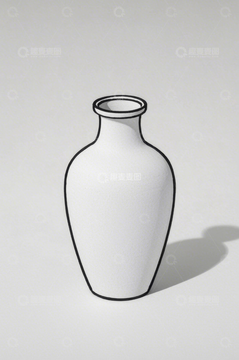 高清大图下载【趣麦麦图】简约白色花瓶特写