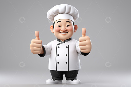 卡通厨师竖大拇指形象素材