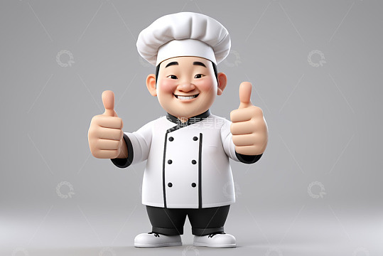 卡通厨师竖大拇指形象素材