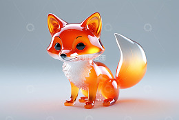 可爱卡通狐狸3D模型