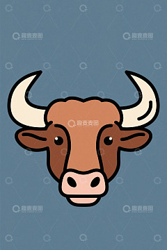 卡通牛头图标素材
