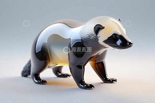 透明质感蜜獾立体模型