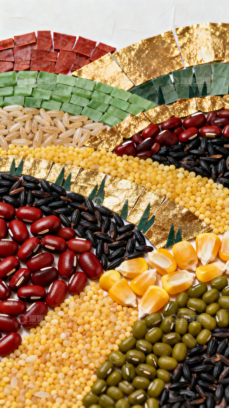 高清大图下载【趣麦麦图】五谷杂粮拼贴艺术