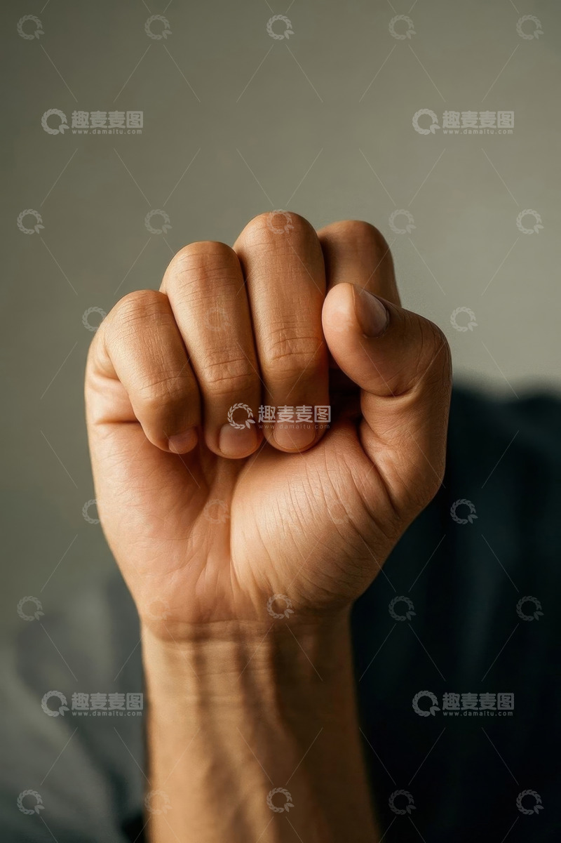 高清大图下载【趣麦麦图】握拳手势特写