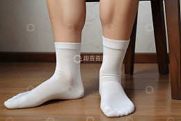 穿着白色袜子的腿部特写