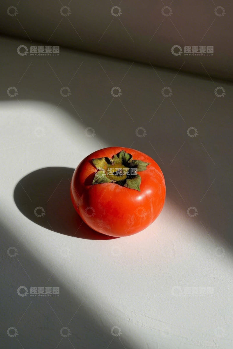 高清大图下载【趣麦麦图】白色桌面上的红色柿子