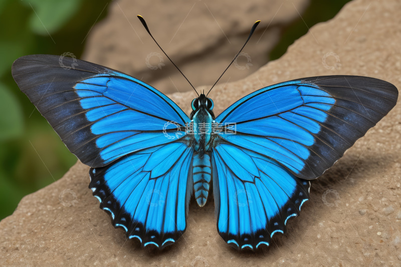 高清大图下载【趣麦麦图】蓝色蝴蝶特写