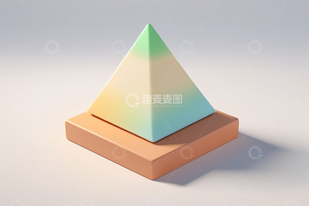 彩色渐变金字塔模型