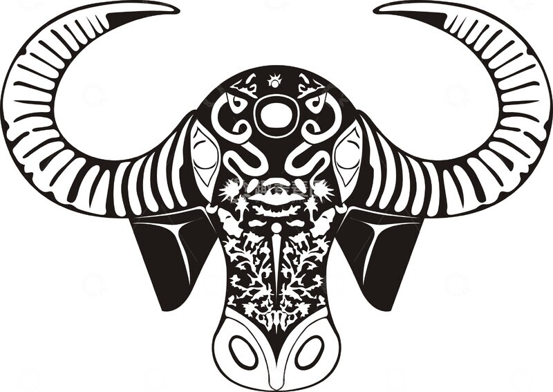 源文件下载【趣麦麦图】苗族牛头纹饰