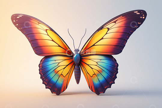 色彩斑斓蝴蝶特写