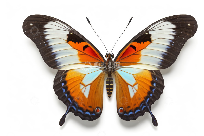 高清大图下载【趣麦麦图】彩色蝴蝶展翅特写