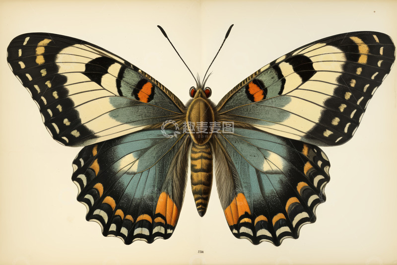 高清大图下载【趣麦麦图】色彩斑斓蝴蝶特写