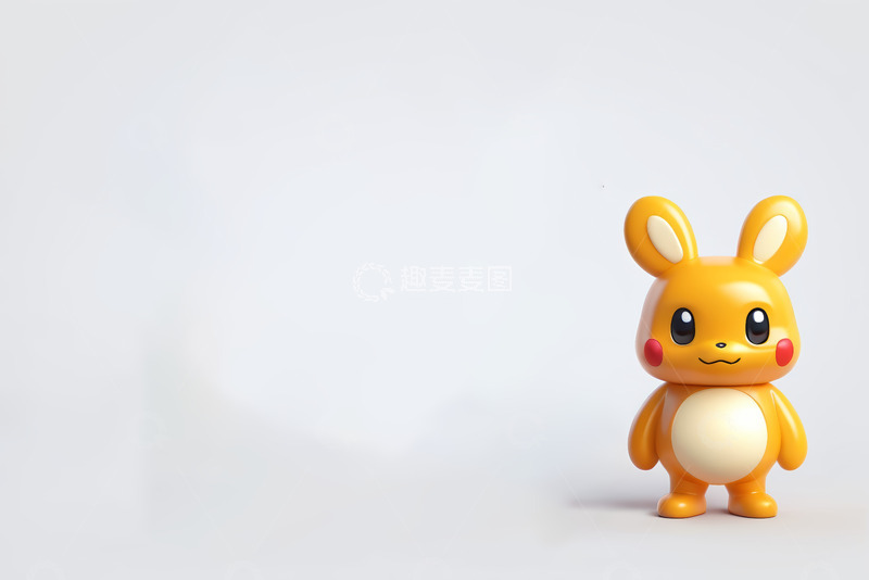 高清大图下载【趣麦麦图】黄色卡通兔子玩偶特写