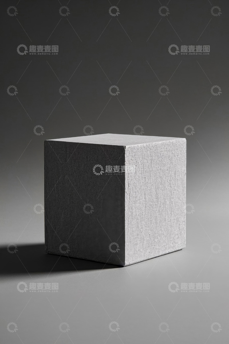 高清大图下载【趣麦麦图】灰色立方体静物特写