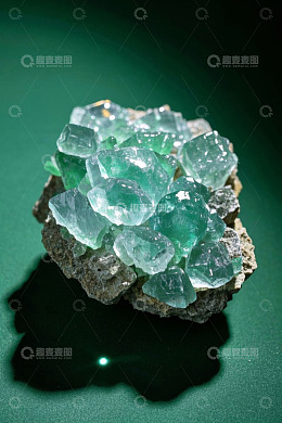 绿色晶体矿石特写