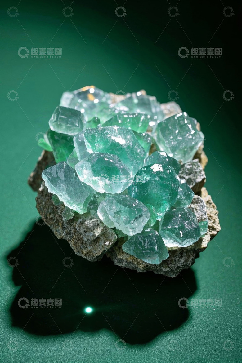 绿色晶体矿石特写