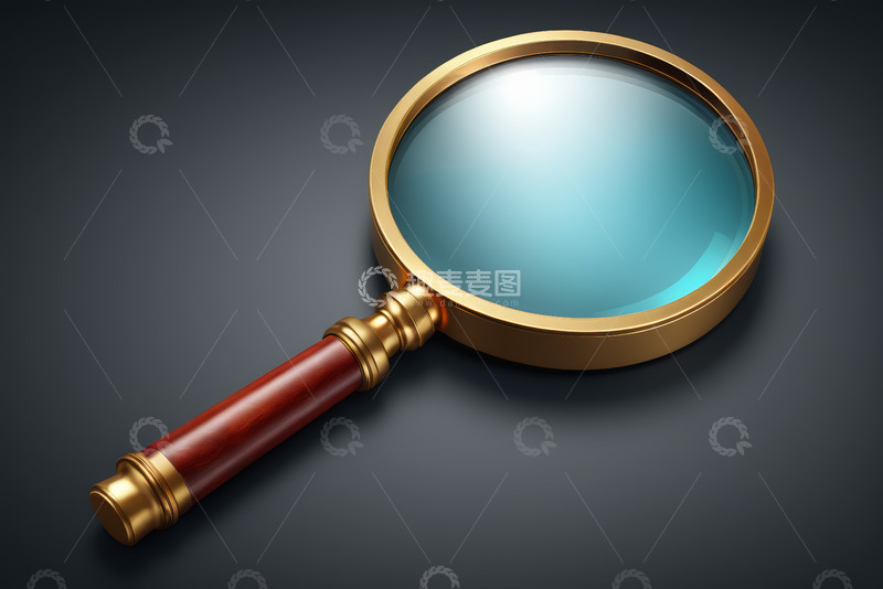 高清大图下载【趣麦麦图】金色放大镜特写
