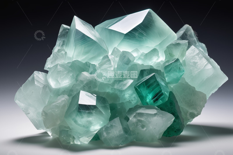 高清大图下载【趣麦麦图】绿色水晶矿石特写