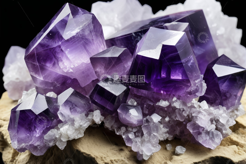 高清大图下载【趣麦麦图】紫水晶晶体特写