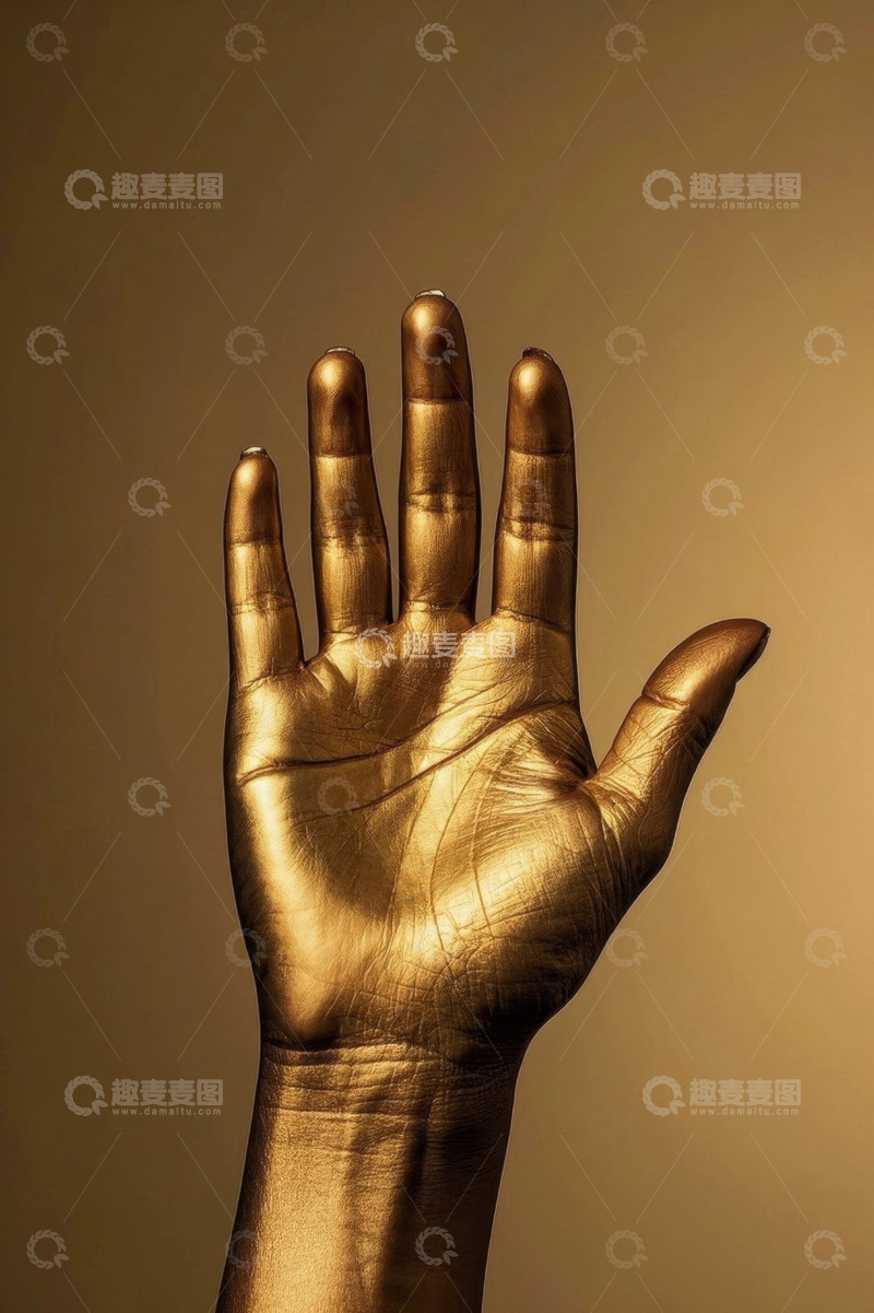 高清大图下载【趣麦麦图】金色手掌特写
