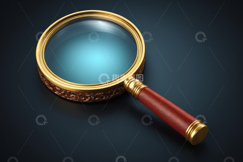 高清大图下载【趣麦麦图】金色放大镜特写